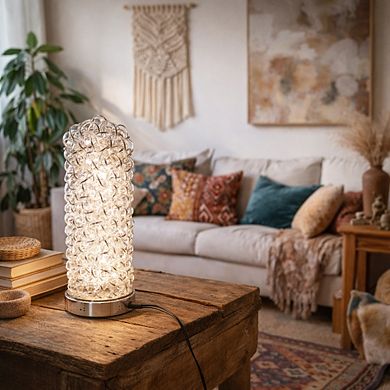 23"H Artsy Aluminum Wire Wrapped Decorative Column Lamp