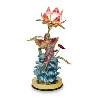 15"H Multicolor Fairy with Dolphin Base Floral Touch Lamp