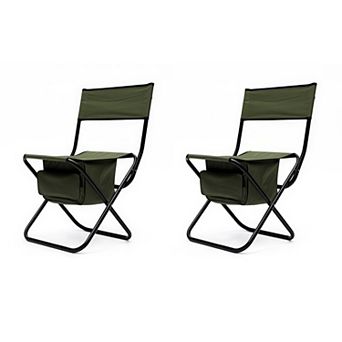 Two Piece Folding Portable Outdoor Chair with Storage Bag 280 lb Capacity