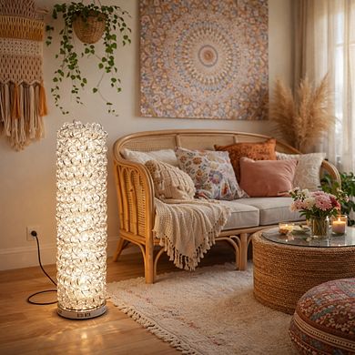 38"H Artsy Aluminum Wire Wrapped Decorative Column Lamp