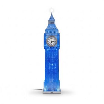 60"H Purple Translucent Big Ben Tower with LED Clock Floor Lamp