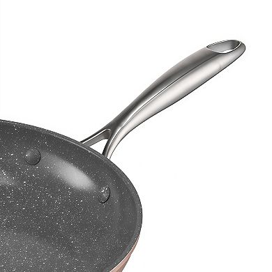 3 Piece Aluminum Nonstick Frying Pan Skillet Set Induction Compatible