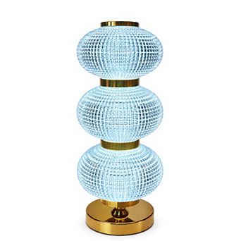 13"H Triple Globe Touch Lamp, LED Decorative Ambient Accent