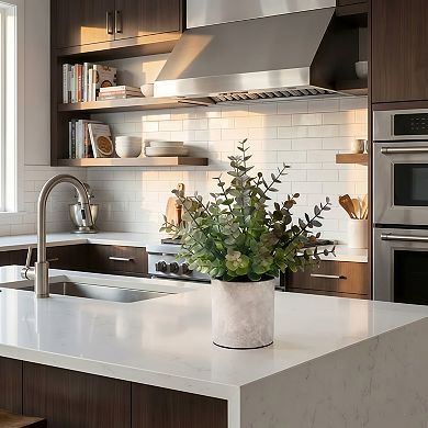 2 Pack Artificial Eucalyptus Potted Plants Indoor Decor