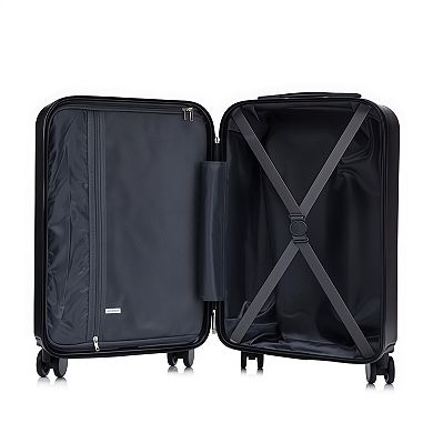 2 Piece ABS Spinner Wheel Luggage Set with Combination Lock Front Opening Cosmetic Case