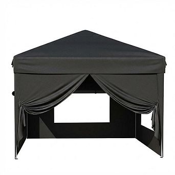 10x10 Pop Up Canopy Tent w/4 SideWalls, w/3 Adjustable Height, Outdoor Sun Shade w/4 Sandbags