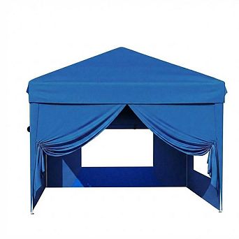10x10 Pop Up Canopy Tent w/4 SideWalls, w/3 Adjustable Height, Outdoor Sun Shade w/4 Sandbags