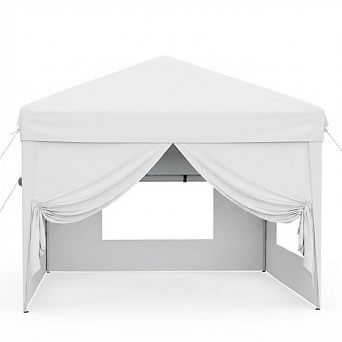 10x10 Pop Up Canopy Tent w/4 SideWalls, w/3 Adjustable Height, Outdoor Sun Shade w/4 Sandbags