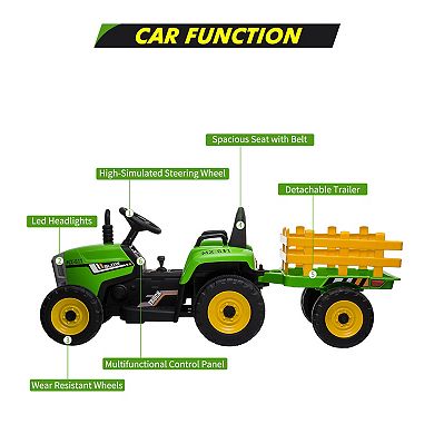 12V Kids Ride On Tractor,Battery Powered Electric Tractor