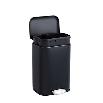 Garvee 3.2 gal Bathroom Trash Can, Step Garbage Can with Soft-Close Lid
