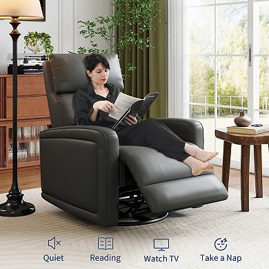 Adult Manual Recliner Chair with 360° Swivel