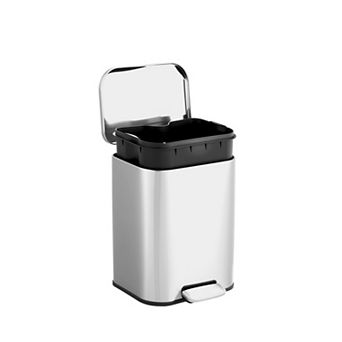 Garvee 1.3 gal Bathroom Trash Can, Step Garbage Can with Soft-Close Lid