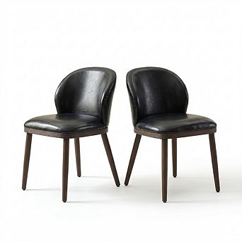 Set of 2 Modern Upholstered Dining Chairs