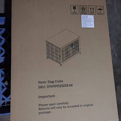 IFMALL Furniture Style Dog Crate End Table with Wheels for Small Pets