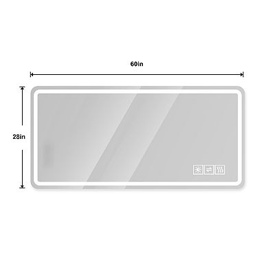 28 in.* 60 in.LED Bathroom Mirror for Bathroom Wall Decor