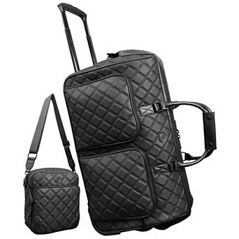 Joan & David Quilted Rolling Duffle & Crossbody Set
