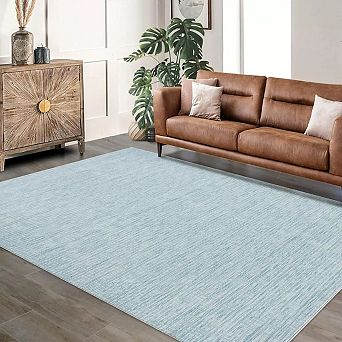 Washable Geometric Area Rug, Non-Slip Ultra Thin Soft Stain Resistant