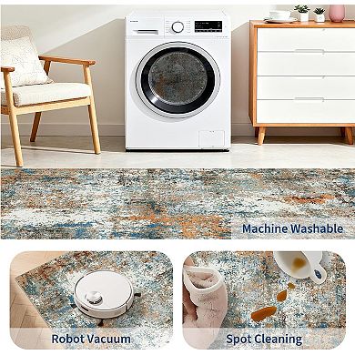 Washable Modern Abstract Rug - Non-Slip Soft Stain-Resistant Carpet for Home