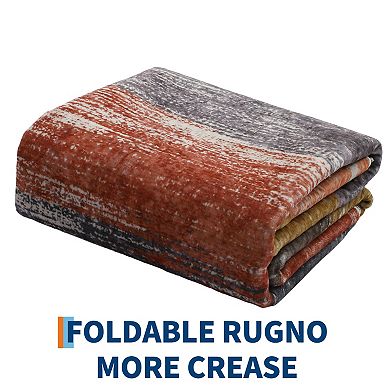 Washable Modern Distressed Rug - Soft Low-Pile with Rubber Backing for Home