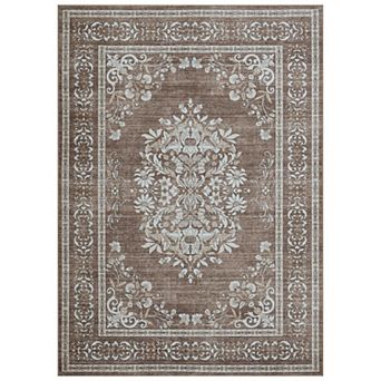 Vintage Pattern Washable Rug - Soft Durable Indoor Carpet for Home Spaces