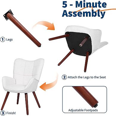 Mid Century Modern Upholstered Accent Chair for Living Room, Dining Room, or Kitchen