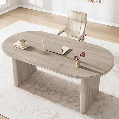 Oval Dining Table, Long Large Kitchen Table Farmhouse Table for Living Room