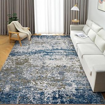 Washable Low-Pile Rug, Anti-Skid Ultra-Thin Foldable Carpet for Home & Office