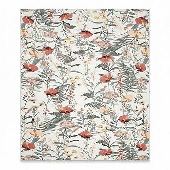 Ultra Soft Low Pile Modern Floral Accent Carpet, Non Slip & Non-Shedding