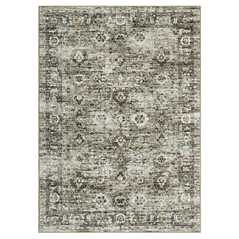 Non-Slip Vintage Area Rug for Living Room Bedroom, Stain Resistant Low-Pile Carpet