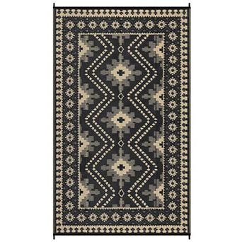 Waterproof Reversible Outdoor Rug Vintage Diamond Plastic Straw Mat Durable Easy Clean Carpet