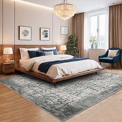 Washable Stain Resistant Abstract Area Rug for Hallway Non Slip Non Shedding Carpet