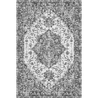 Washable Vintage Rug, Non-Slip Low Pile Throw Soft Rugs with Rubber Backing