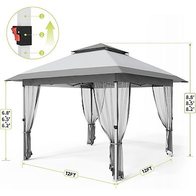Pop Up Gazebo, Outdoor Canopy Tent With Mosquito Netting, Pop Up Canopy Tent