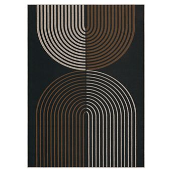 Arch Striped Easy Jute Rug Washable Indoor Outdoor Carpet Non-Slip Stain Resistant Floor Cover