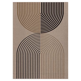 Arch Striped Easy Jute Rug Washable Indoor Outdoor Carpet Non-Slip Stain Resistant Floor Cover
