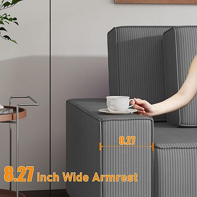 96" L-Shaped Boneless Couch, with Side Chaise for Living Room, No Assembly, Modern