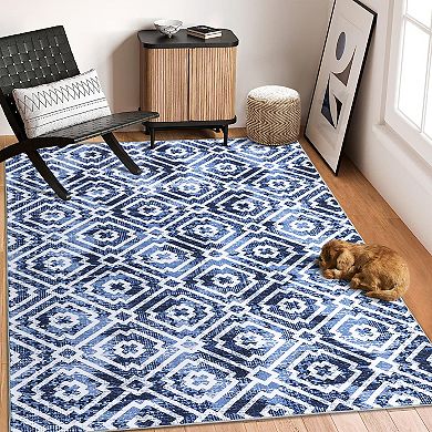Rugs for Living Room Bedroom Non-Slip Machine Washable Rugs Distressed Large Area Rug
