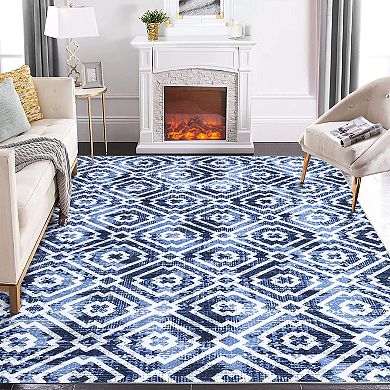 Rugs for Living Room Bedroom Non-Slip Machine Washable Rugs Distressed Large Area Rug
