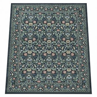 Vintage Floral Soft Rugs,Foldable,Non-Shedding Floor Cover,Non Slip,Low Pile