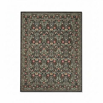 Vintage Floral Soft Rugs,Foldable,Non-Shedding Floor Cover,Non Slip,Low Pile