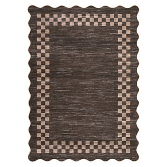 ANIXOL Modern Scalloped Washable Rug