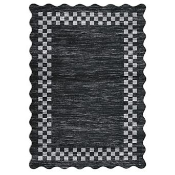 ANIXOL Modern Scalloped Washable Rug