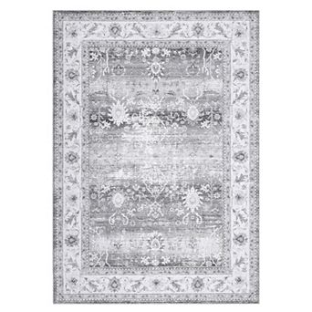 Vintage Distressed Area Rug Soft Washable Traditional Oriental Carpet for Living Room Bedroom