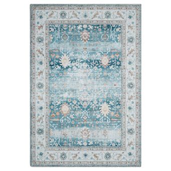 Vintage Distressed Area Rug Soft Washable Traditional Oriental Carpet for Living Room Bedroom