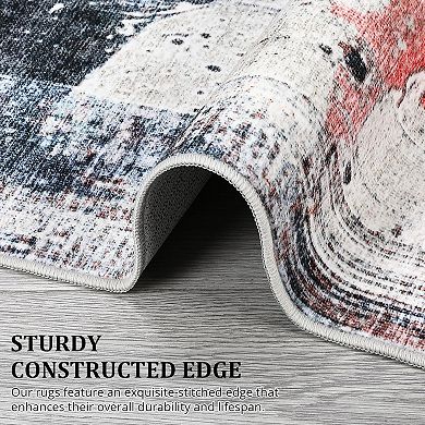 Modern Abstract Rugs - Machine Washable, Non-Slip & Stain Resistant,Soft Touch, and Stylish