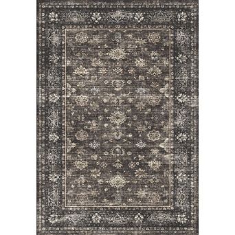 Washable Area Rug Vintage Distressed Accent Carpet with Non-Slip Backing Stain-Resistant