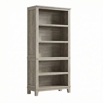 Adjustable 5 tier Bookshelf for Home Office, Tall 71" Wooden Bookcase with Open Storage Shelves