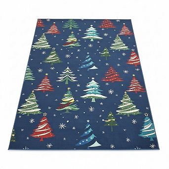 Soft Holiday Area Rug,Non-Slip Backing,Low-Pile