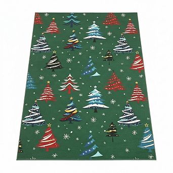 Soft Holiday Area Rug,Non-Slip Backing,Low-Pile