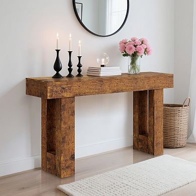 Minimalist Console Table with Solid Wood Legs, Sofa Table Behind Couch for Living Room